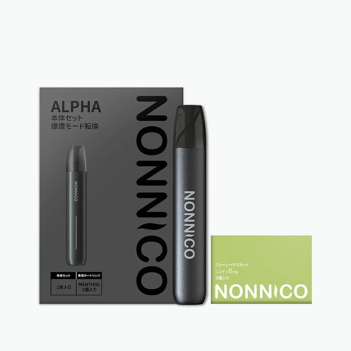 NONNICO Alpha POD型電子タバコ vape キットセット（ブラック / ジューシーマスカット）