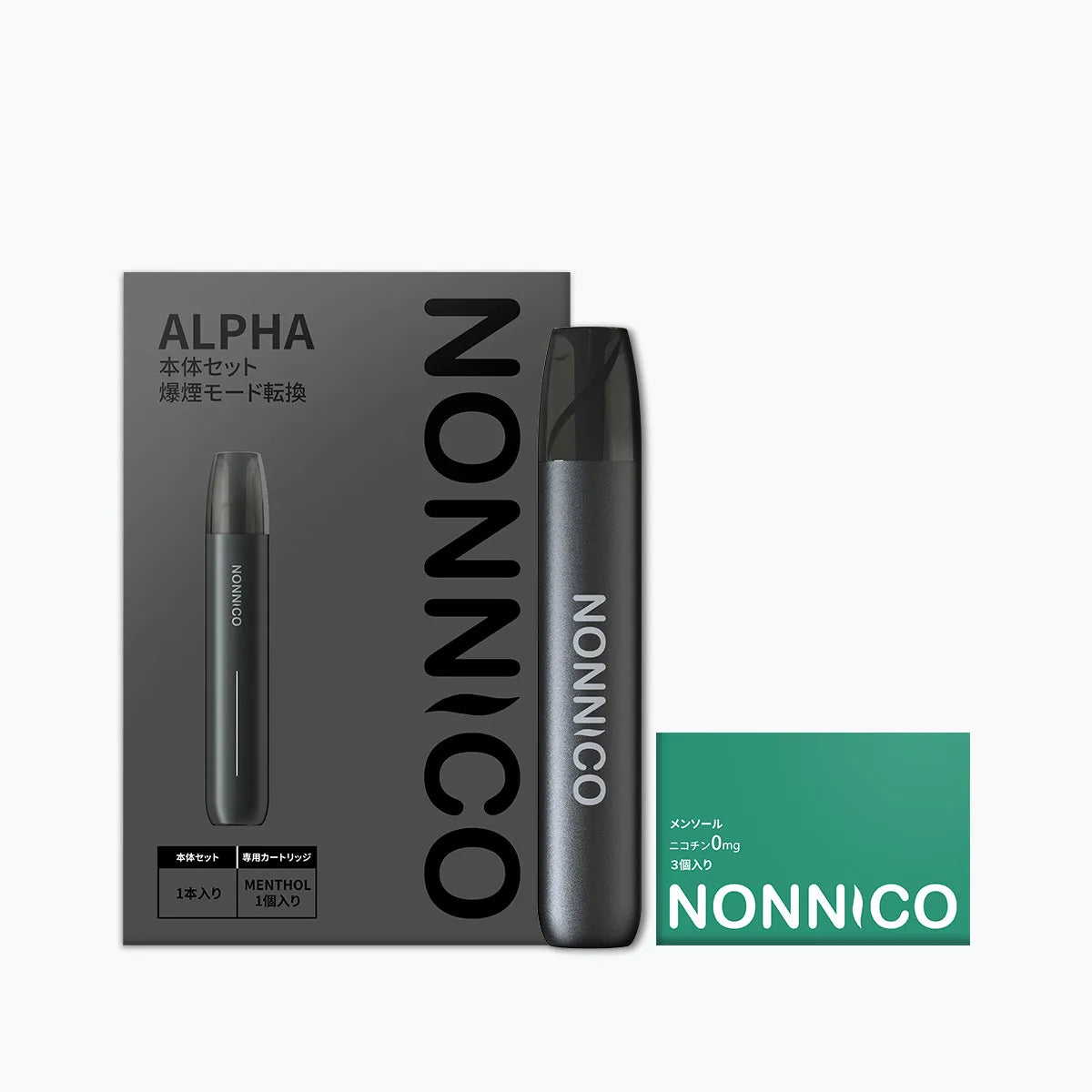 NONNICO Alpha POD型電子タバコ vape キットセット（ブラック /メンソール）