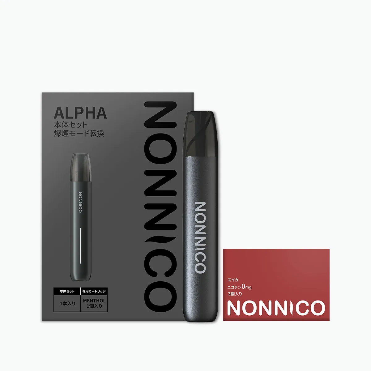 NONNICO Alpha POD型電子タバコ vape キットセット（ブラック / スイカ）